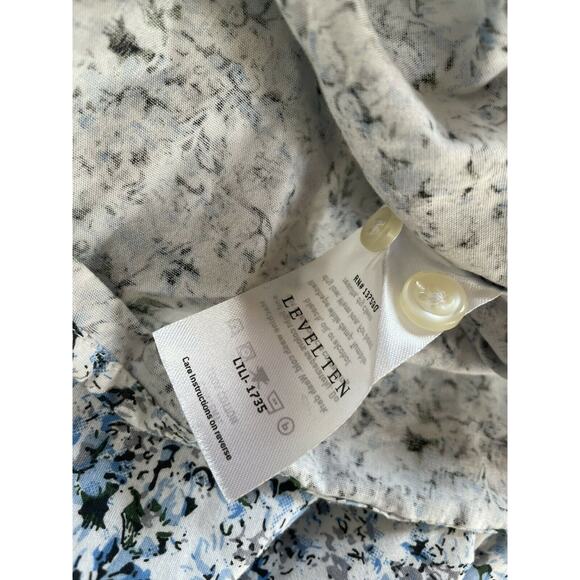 level ten mens modern floral button up Long Sleeve shirt Size M - Picture 7 of 7